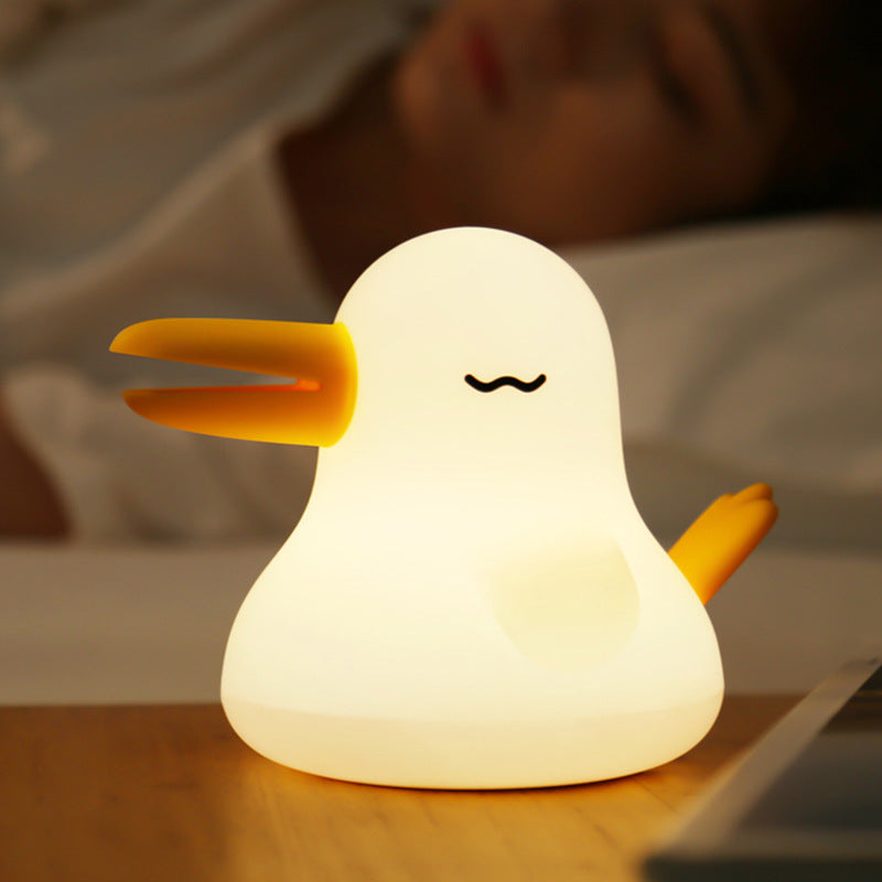 Squishy Silicone Sleep Duck LED Night Light - Perfect Gift for Kids and Girls