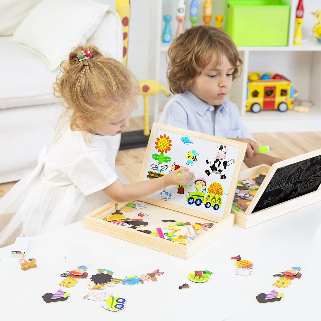 Educational Magnetic Box (with Whiteboard & Chalkboard)