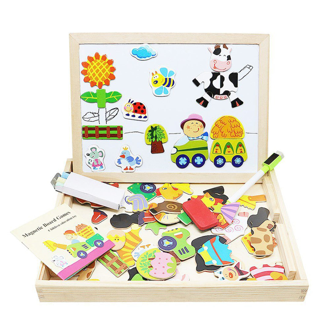 Educational Magnetic Box (with Whiteboard & Chalkboard)