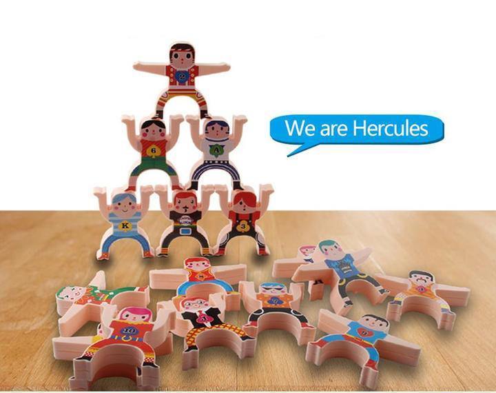 Acrobatic Hercules Wooden Stacking Toy Set