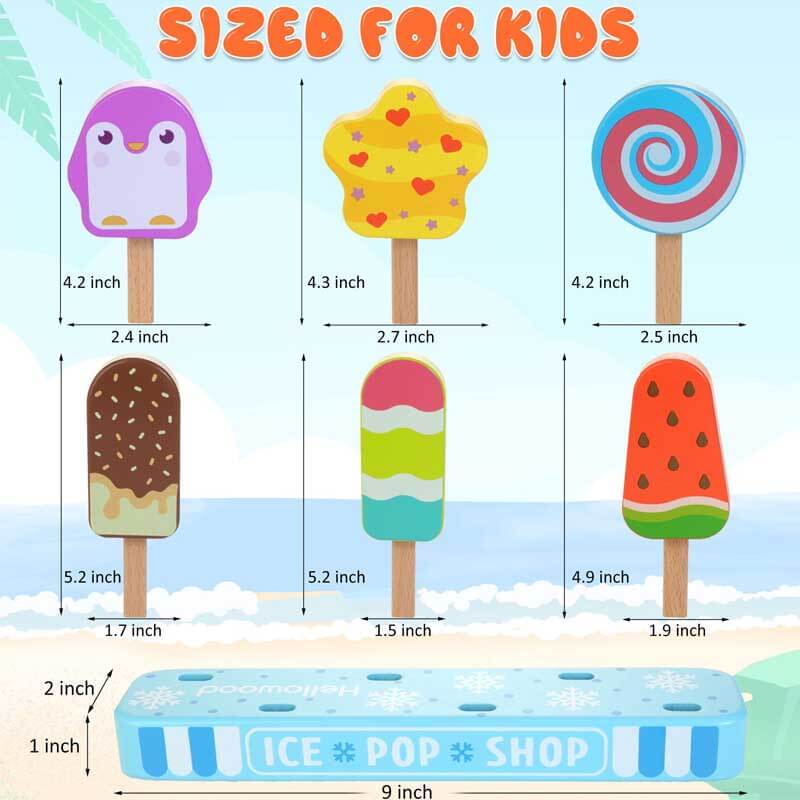 Wooden Ice Pop Pretend Play Set