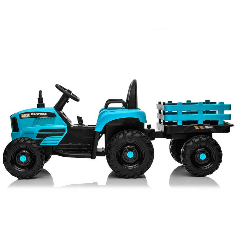 Blue Ride on Tractor with Trailer