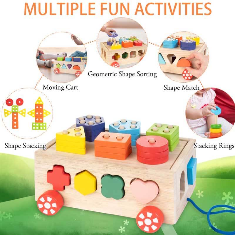 Montessori Wooden Activity Cube