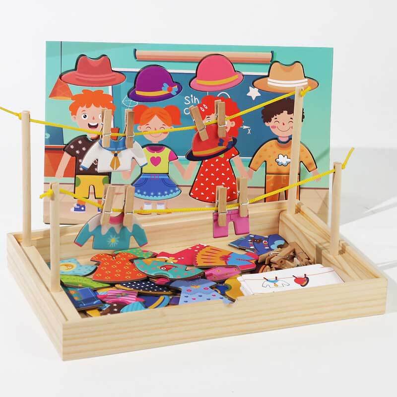 Creative Dress-Up Puzzle & Drying Rack Play Set