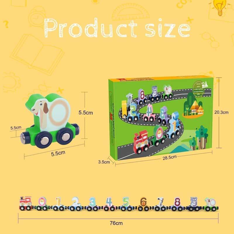 Magnetic Wooden Number Train Set