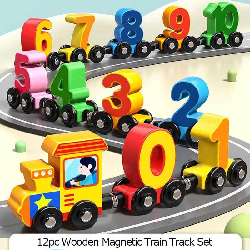 Magnetic Wooden Number Train Set