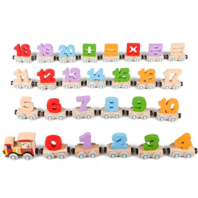 Magnetic Wooden Number Train Set