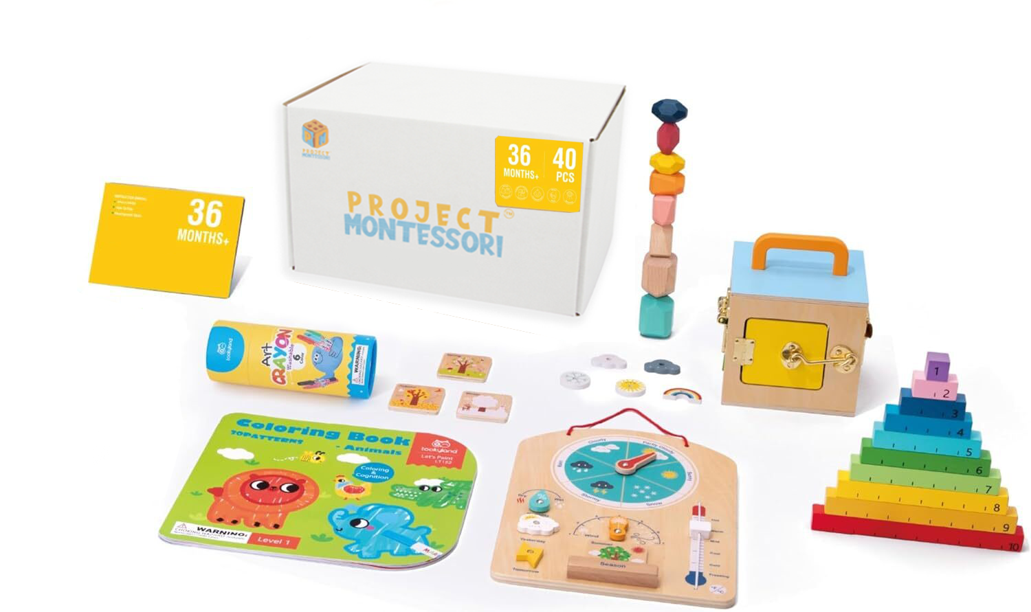 Early Learning Toy Bundle: 6 in 1 Box Educational Montessori Play Set