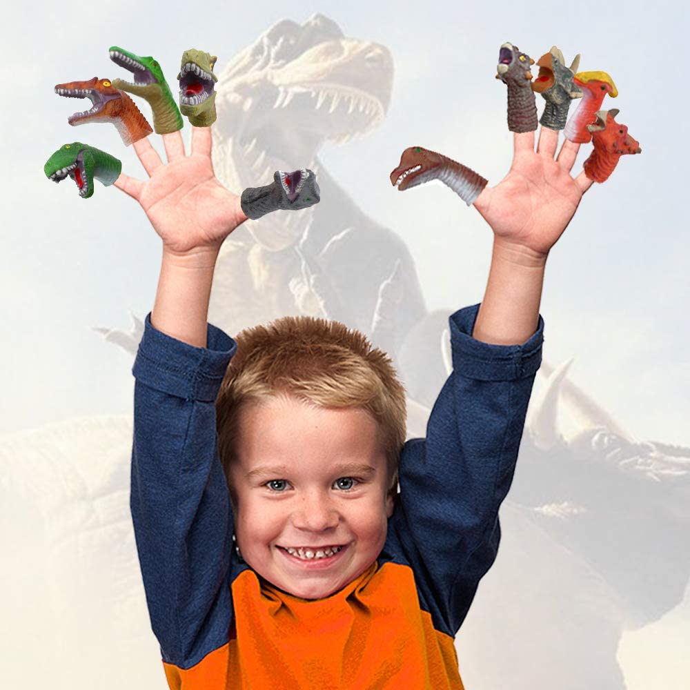 Realistic Dinosaur Hand Puppet T Rex Velociraptor Paw Patrol Finger Puppets