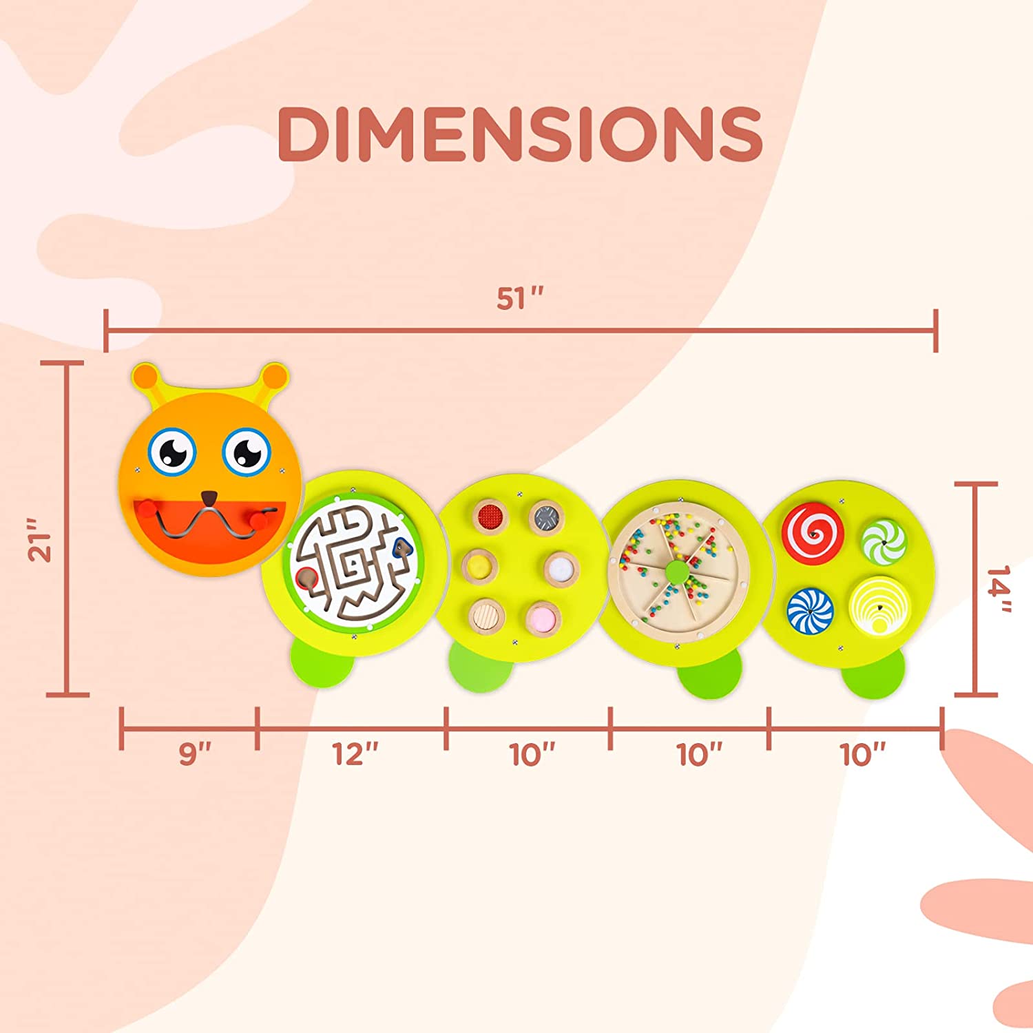 Montessori Caterpillar Busy Board