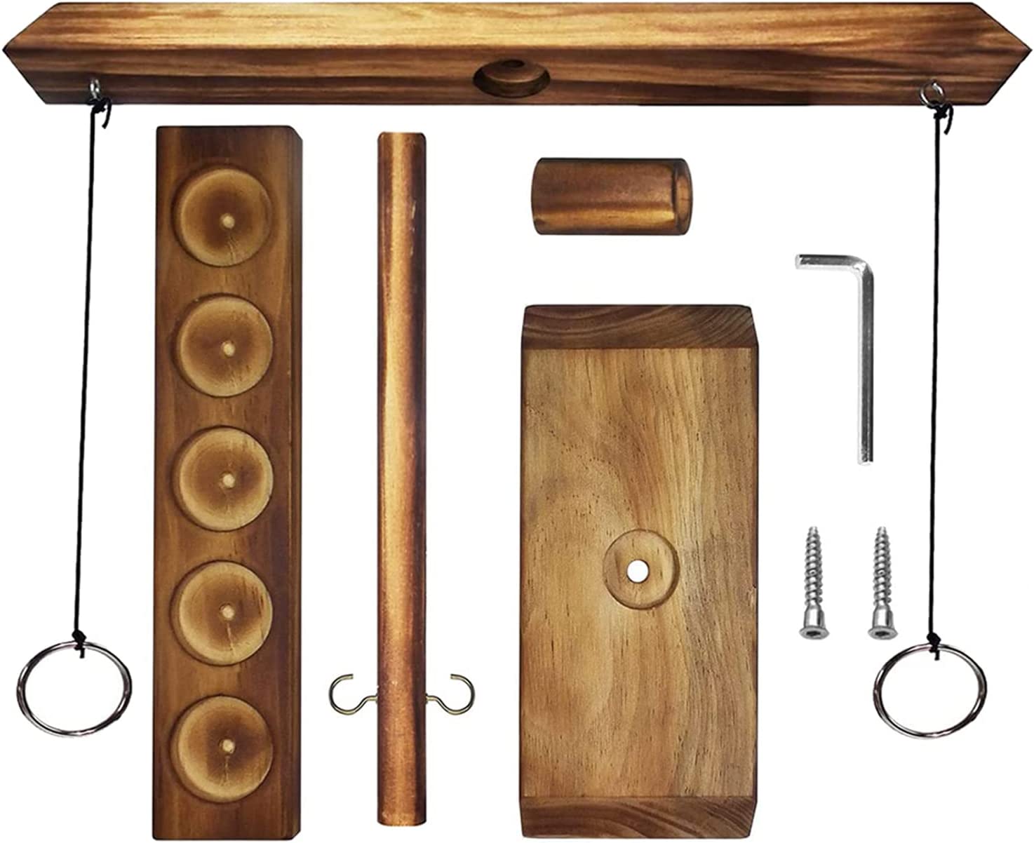 Wooden Hook and Ring Toss Game