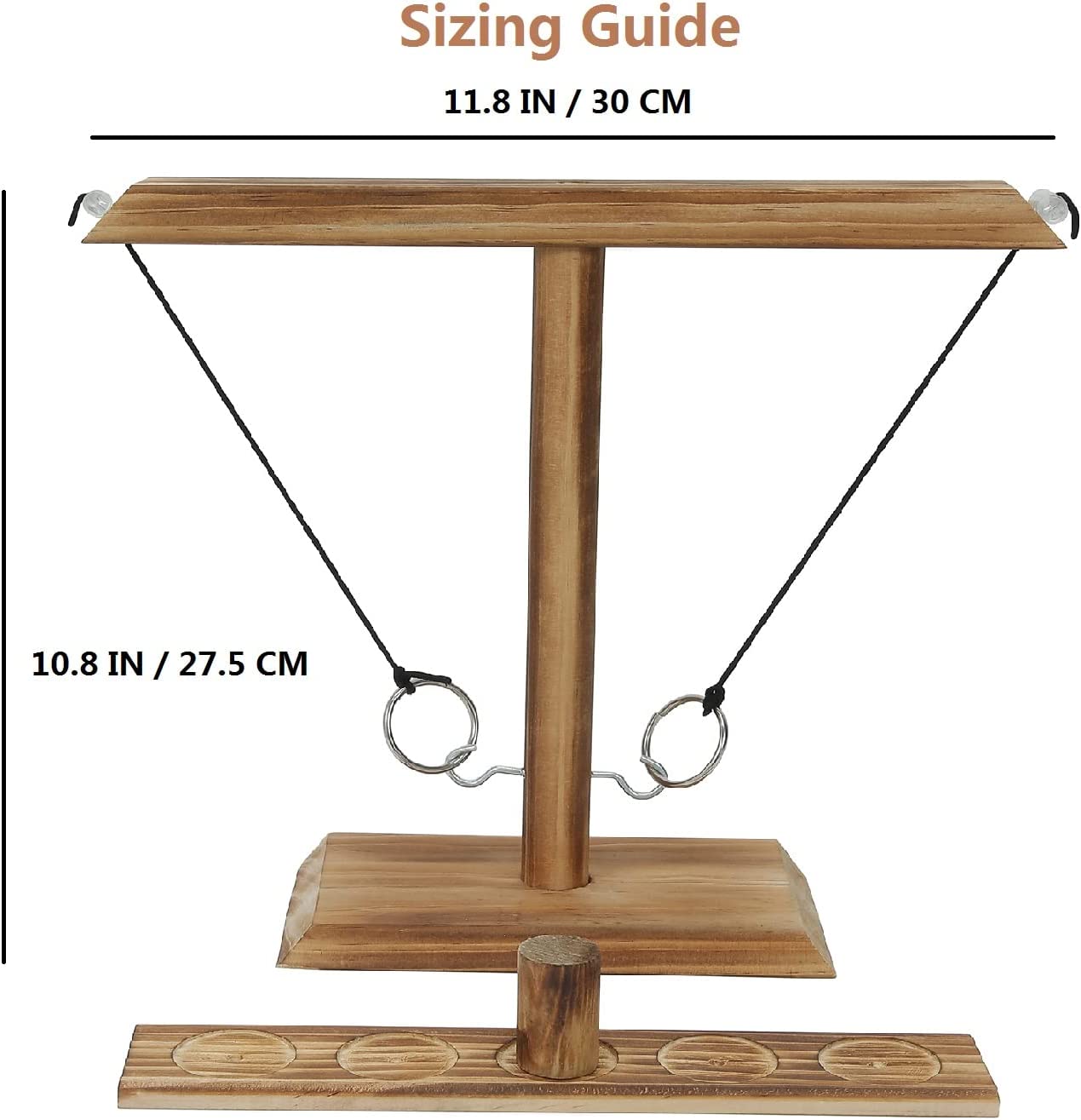 Wooden Hook and Ring Toss Game