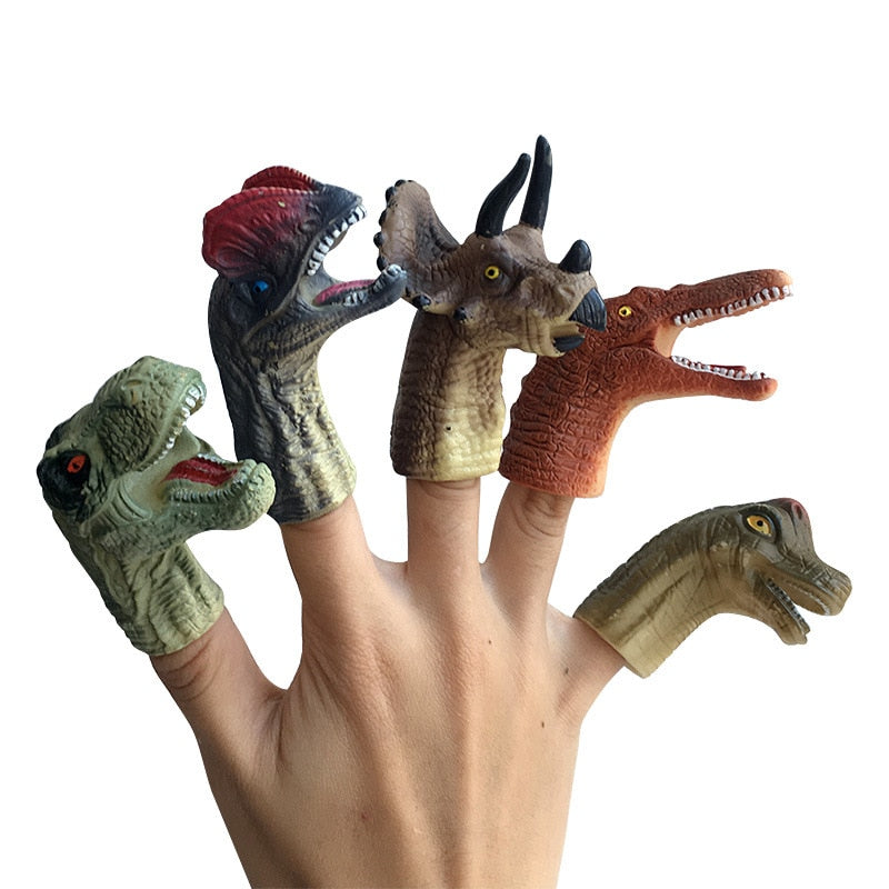 Realistic Dinosaur Hand Puppet T Rex Velociraptor Paw Patrol Finger Puppets