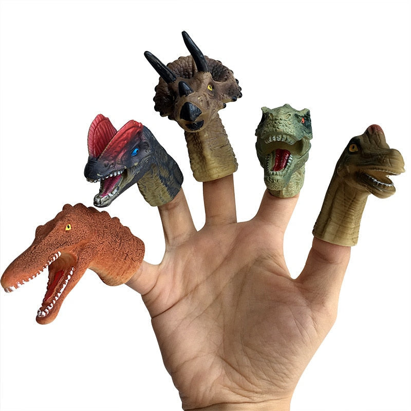 Realistic Dinosaur Hand Puppet T Rex Velociraptor Paw Patrol Finger Puppets