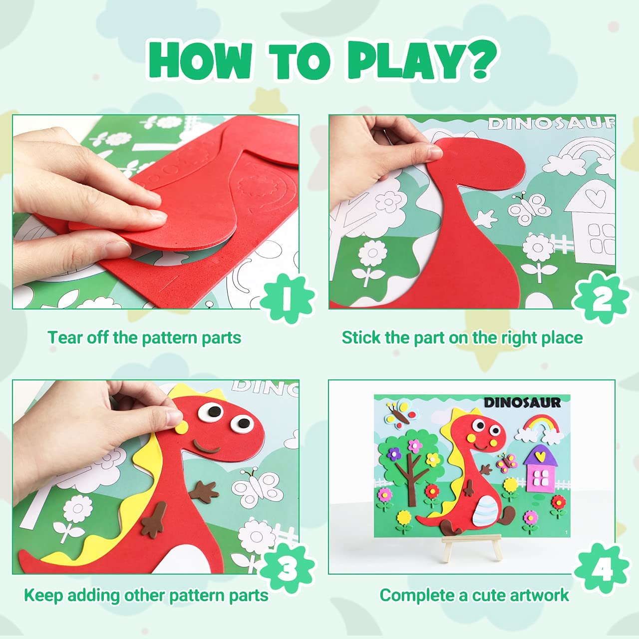 DIY Educational 3D Eva Foam Sticker Puzzle