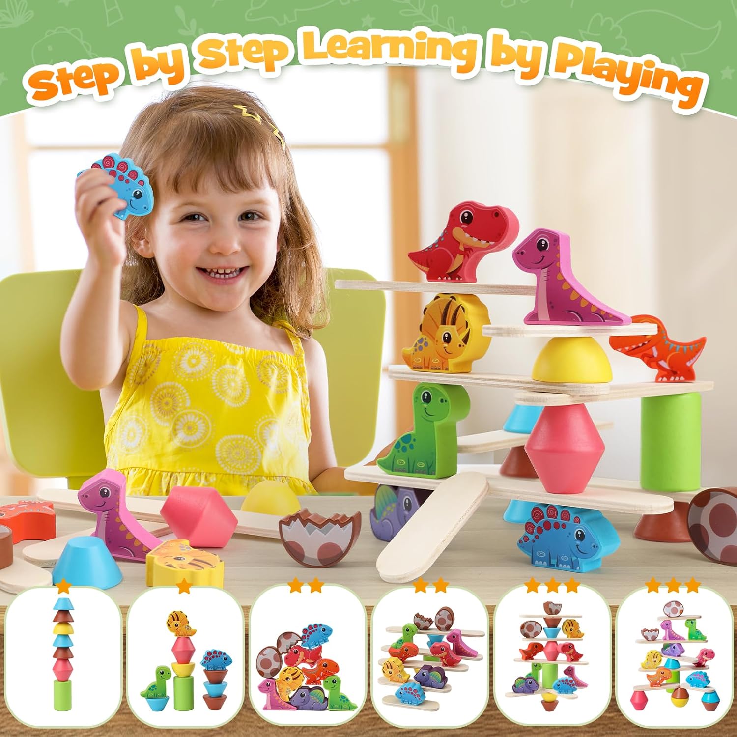 Delightful Dinosaur Montessori Sorting Toy for Toddlers