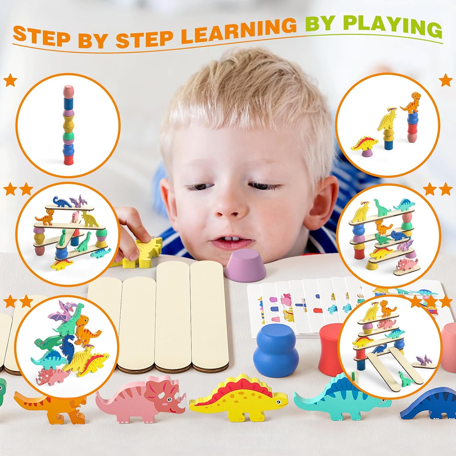 Delightful Dinosaur Montessori Sorting Toy for Toddlers