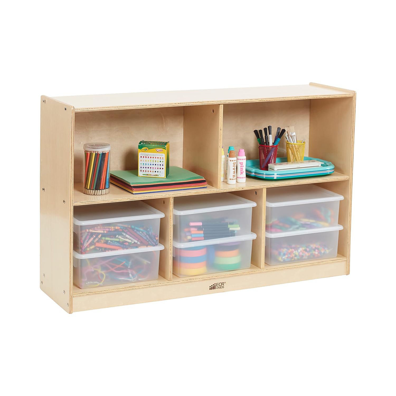 5-Compartment Wooden Storage Cabinet