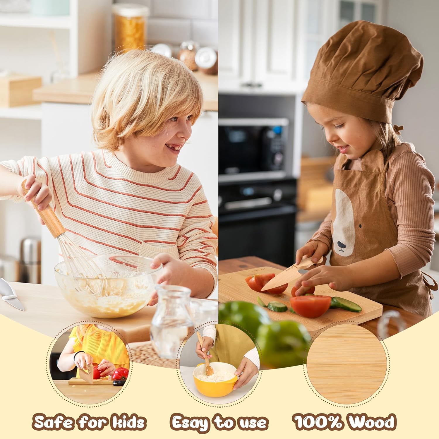 Wooden Baking Set for Kids Cooking