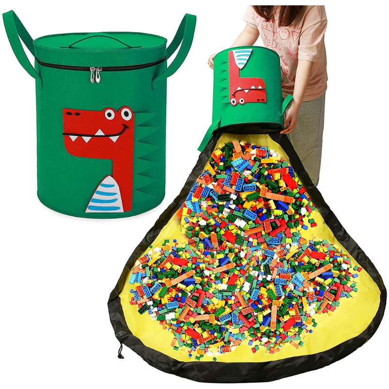 KiddoBucket - Toy Storage Basket with Play Mat