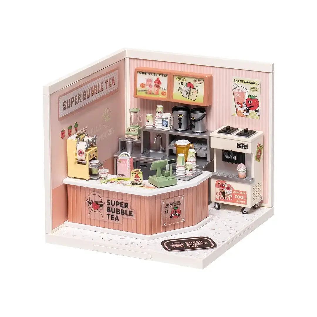 Double Joy Bubble Tea Store DIY Plastic Miniature House | Miniacraft