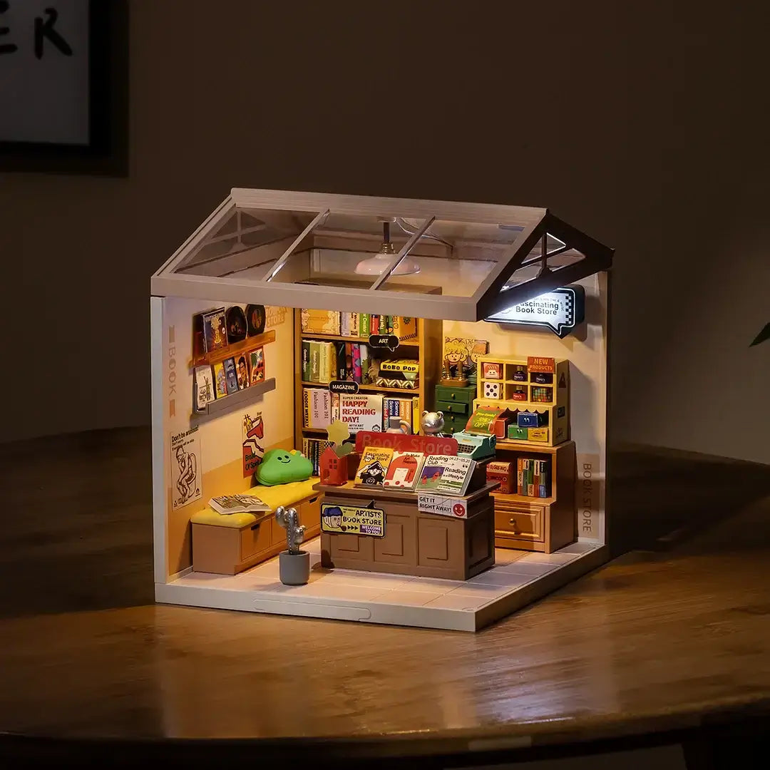 Fascinating Book Store DIY Plastic Miniature House | Miniacraft