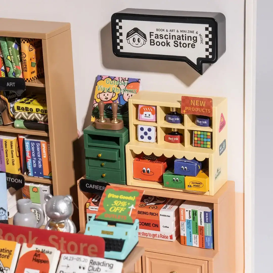 Fascinating Book Store DIY Plastic Miniature House | Miniacraft