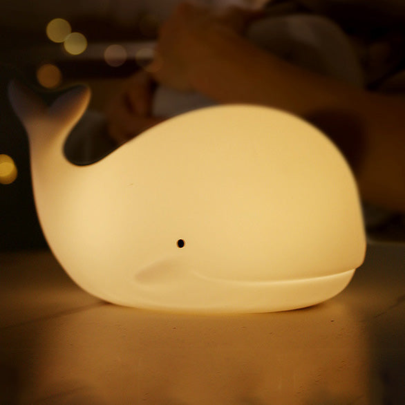 Squishy Silicone Whale LED Night Light - Perfect Gift for Kids and Girls