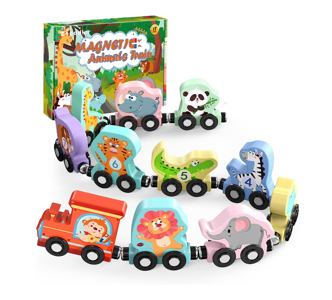 Montessori Wooden Animals Train