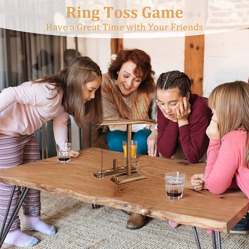 Wooden Hook and Ring Toss Game