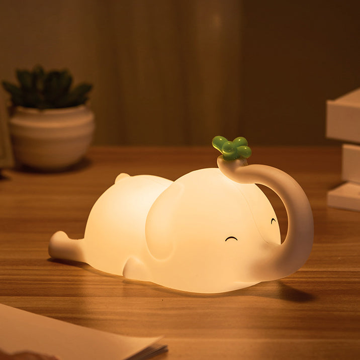 Squishy Silicone Flying Elephant LED Night Light - Perfect Gift for Kids and Girls