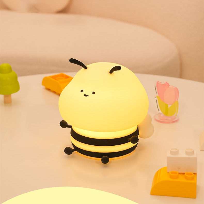 Squishy Silicone Bee LED Night Light - Perfect Gift for Kids and Girls