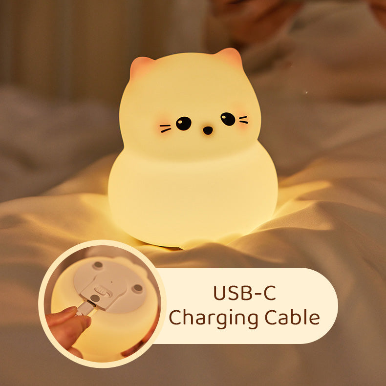 Cute Kitten Night Light Tap Lamp Best Gift For Baby and Girl