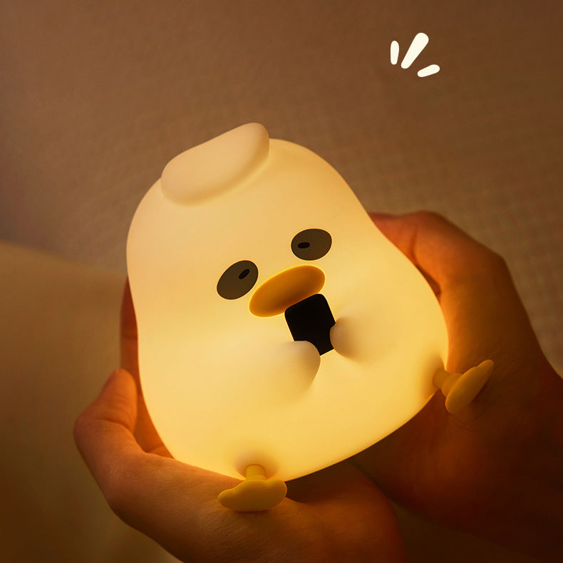 Squishy Silicone Night Owl Duck LED Night Light - Perfect Gift for Kids and Girls