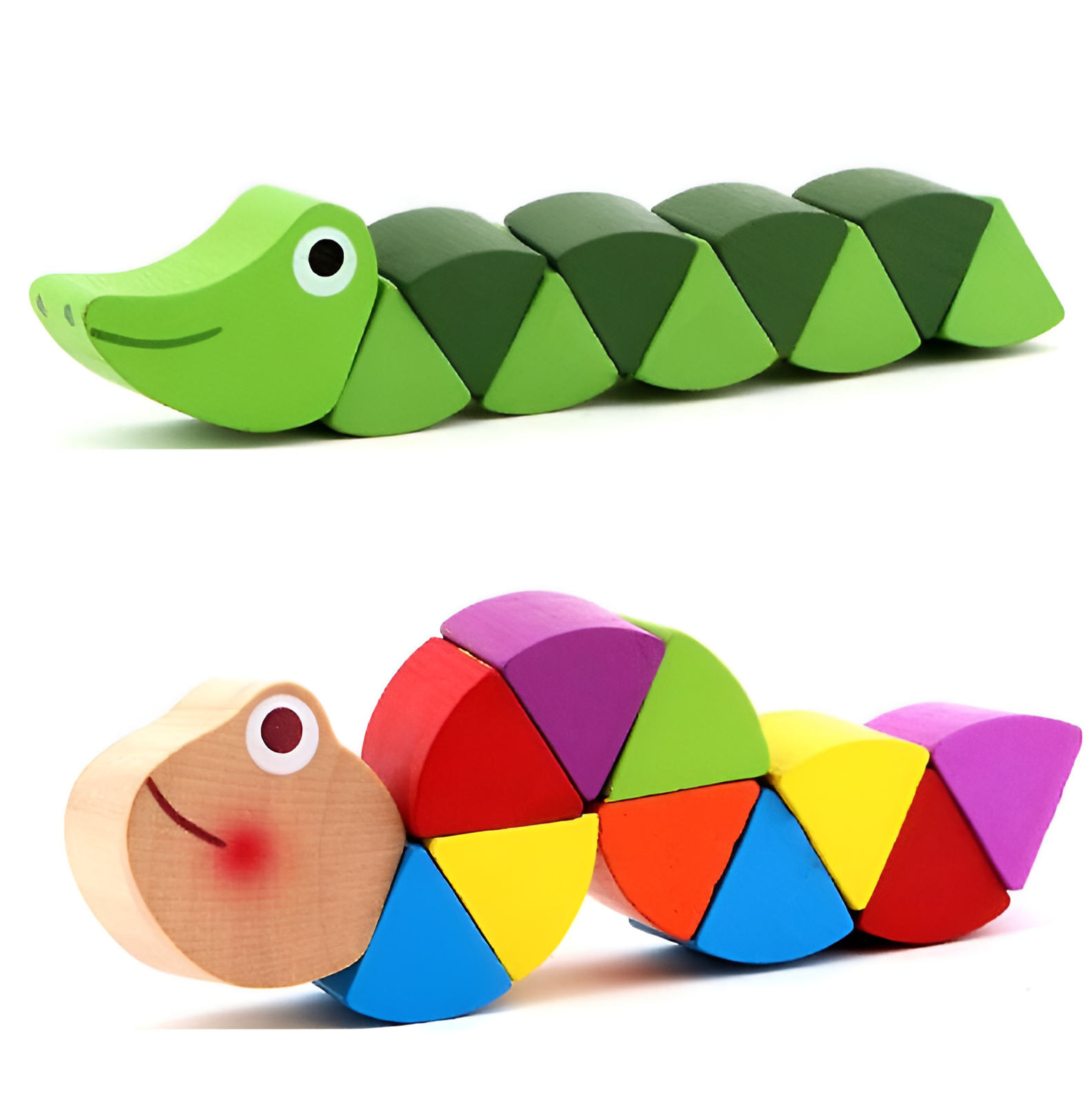 Montessori Wooden Caterpillar (2-pack)