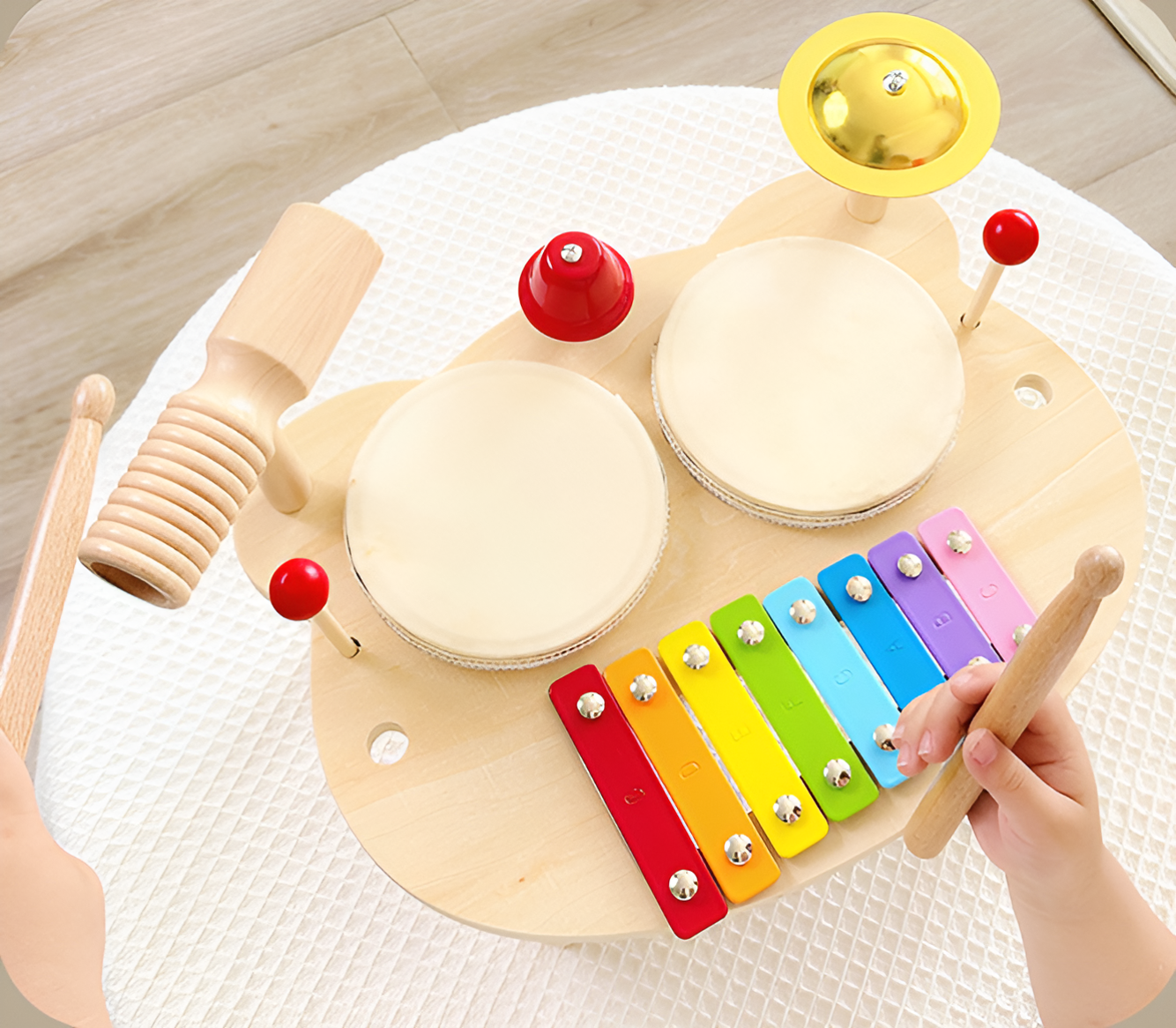 Montessori Wooden Drums Set