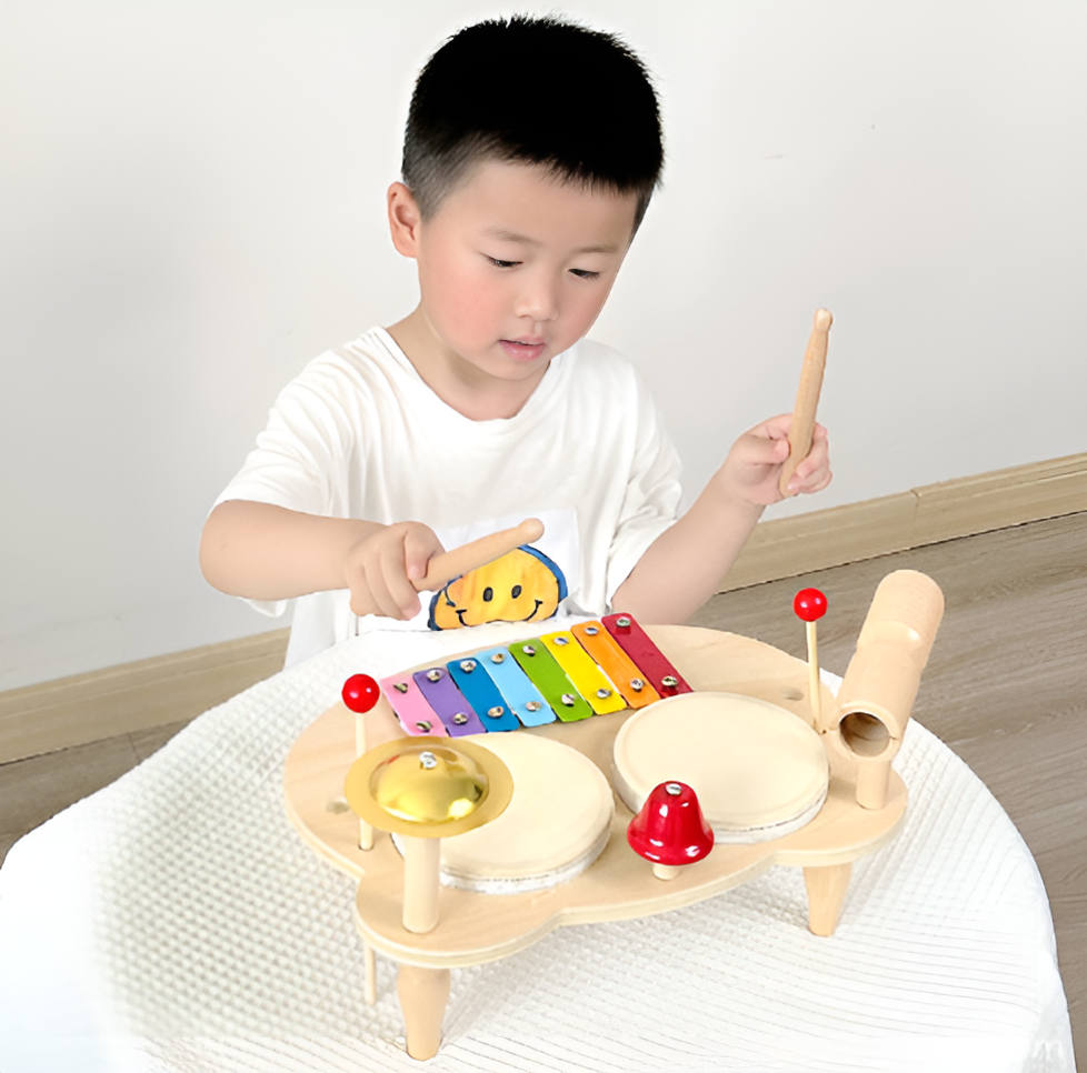 Montessori Wooden Drums Set