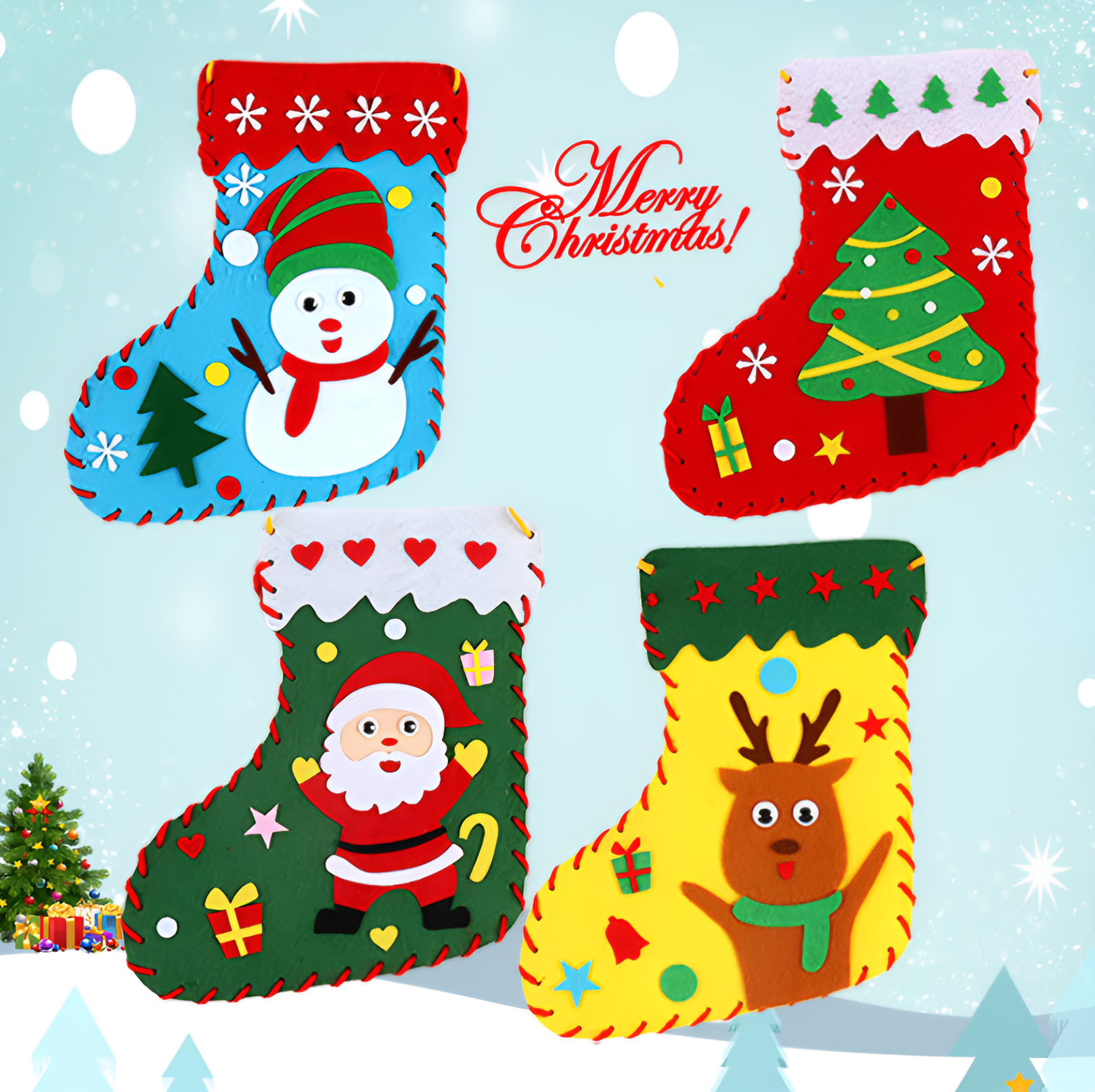 DIY Christmas Stockings (4-Pack)