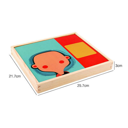 Wooden Creative Faces Magnetic Puzzle Box - EXPLORE, PLAY, & REPEAT!