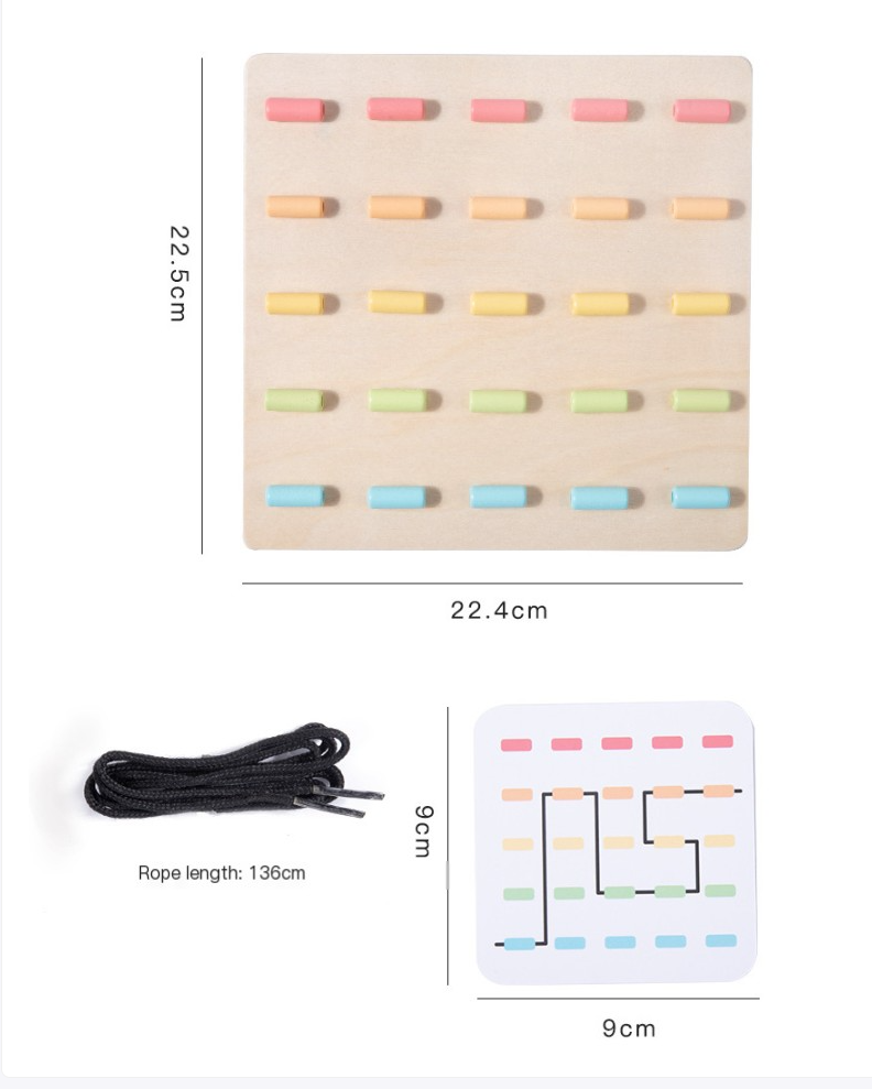 Montessori Geometric Lacing Board