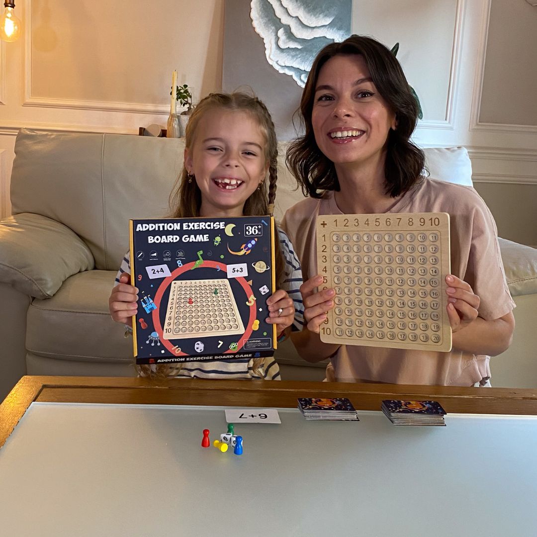 Montessori Math Game with Cards and Dice