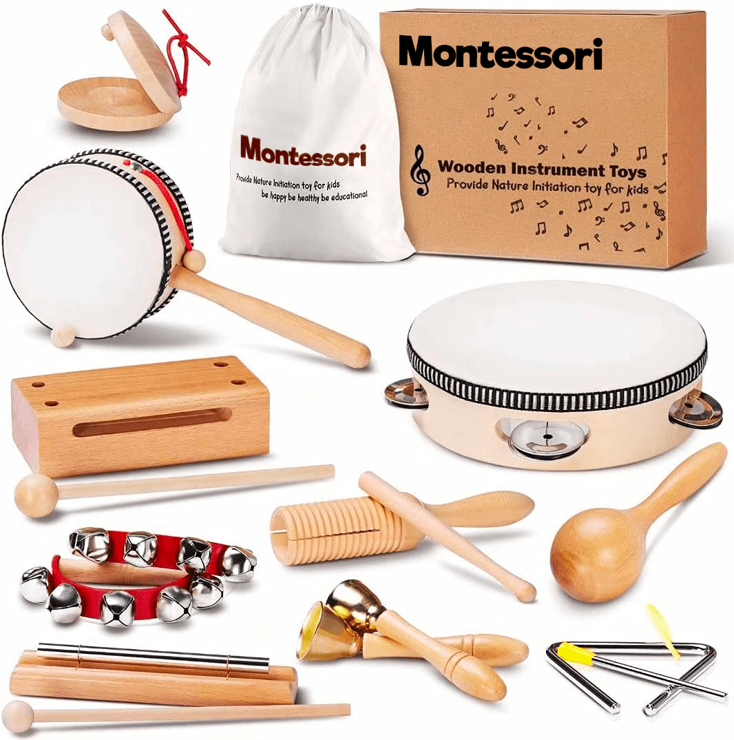 Montessori Wooden Music Instruments Set (10 Instruments)