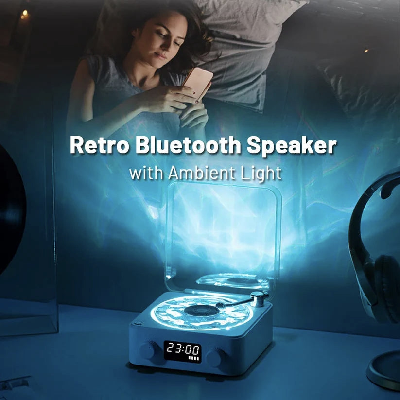 Premium Waves Retro Bluetooth Vinyl Record Player Light 🎁